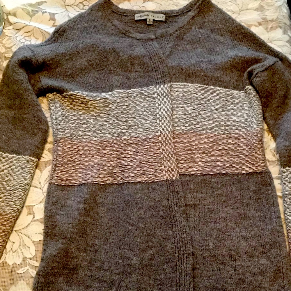Absolutely Famous Gray multicolor long cardigan